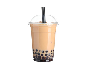 Bubble Tea drink in plastic cup isolated on transparent png