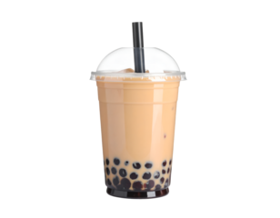 Bubble Tea drink in plastic cup isolated on transparent png