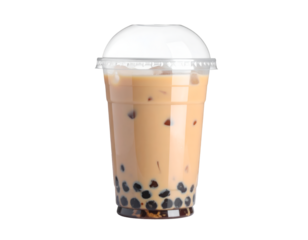 Bubble Tea drink in plastic cup isolated on transparent png