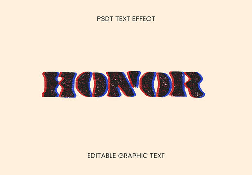 Black And Blue Retro American Letterpress USA Text Effect Glitch Grunge Font