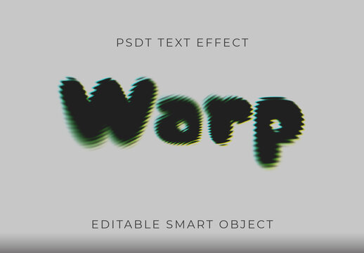 Black Distorted Blur Text Effect Glitch Motion Bubble Font