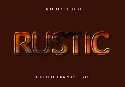 Brown Wooden Plank Text Effect Rustic Wood Vintage Font