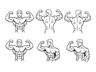 Muscular Fitness Man Flexing