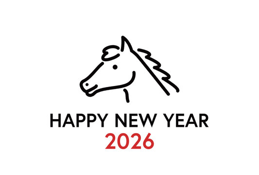 2026　年賀状　午年　うま
