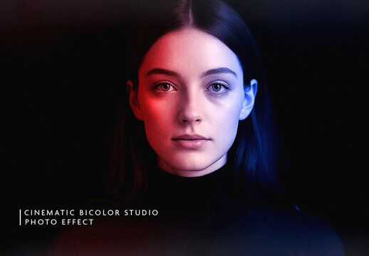 Red And Blue Cinematic Dual Tone Photo Effect