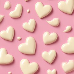 Obraz premium White chocolate heart pattern