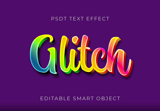Colorful 3D Light Text Effect Script Gradient Font