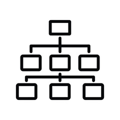 Simple organizational chart with empty boxes and connecting lines