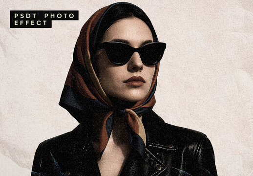 Black And Beige Vintage Grunge Print Photo Effect