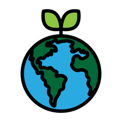 Green Planet Vector Filled Icon Design