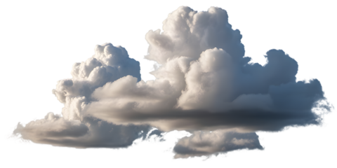 Cumulus Clouds on White Background