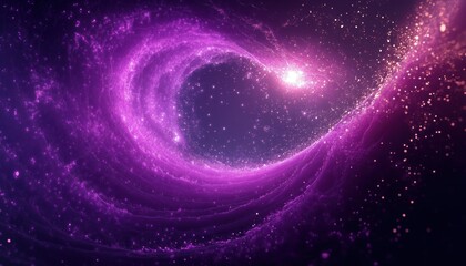 Obraz premium swirling purple cosmic vortex with sparkling stardust and a bright glowing core evoking wonder and dynamic motion
