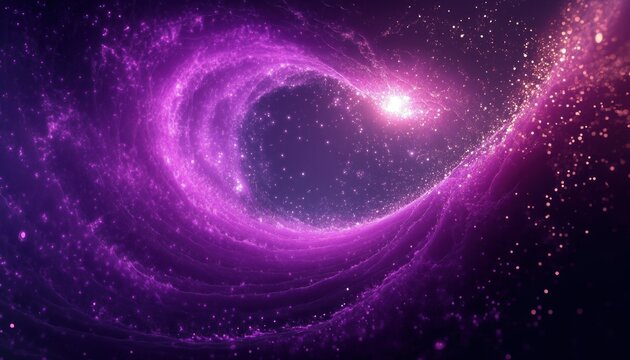 swirling purple cosmic vortex with sparkling stardust and a bright glowing core evoking wonder and dynamic motion