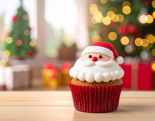 Christmas Santa Claus cupcake 