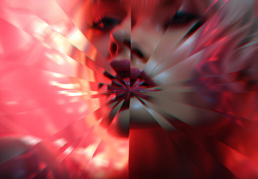 Pink And Red Dynamic Kaleidoscope Photo Effect