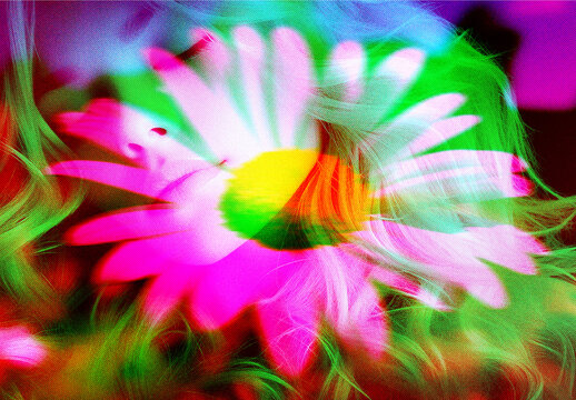 Colorful Risograph Double Exposure Photo Effect Mockup