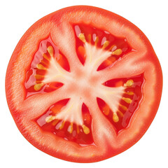 Tomato Slice Cross Section Detailed Red Juicy Vegetable Fresh  Isolated Transparent Food Ingredient Salad Cooking Culinary Vegan Vegetarian