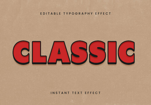 Red And Black Bold Retro Text Effect Classic Vintage Outline Font