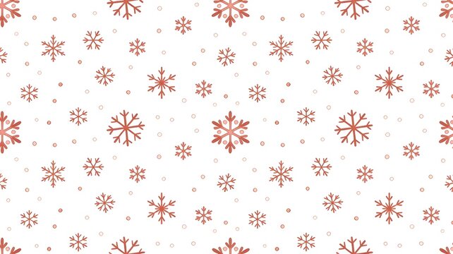 Seamless pattern of small red snowflakes on a white background
