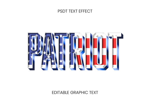 Red White And Blue Patriotic 3D American Bold Text Effect American Emboss Font