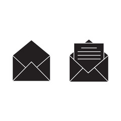 Open Mail Icon Black