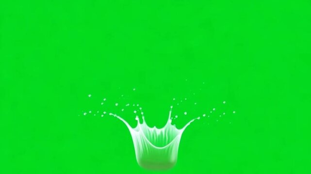 Water Drop Effect Falling on Green Screen Background
