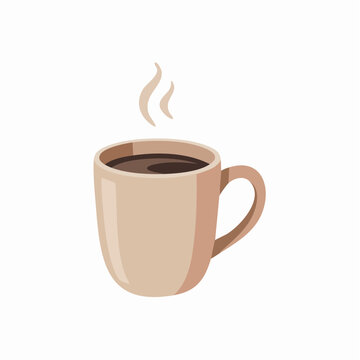 A steaming cup of hot coffee.