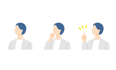 女性管理職、ビジネスパーソンの表情アイコン