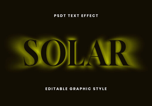 Black And Yellow Solar Flare Text Effect Classic Backlit Font