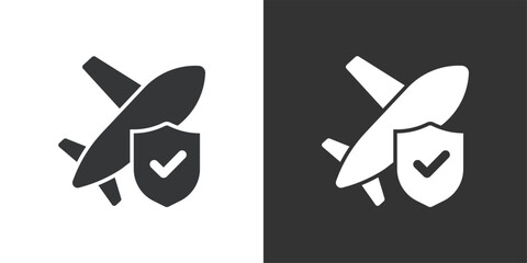Air Travel Insurance icon. Solid glyph series icon