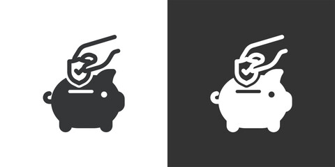 Savings Insurance icon. Solid glyph series icon