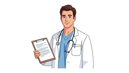 Doctor Holding Clipboard with Medical Notes for Patient Consultation