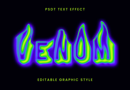Green And Purple Toxic Glow Text Effect Psychedelic Font
