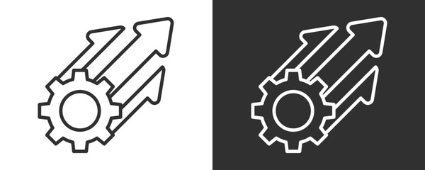 Process Improvement Icon Set Vector Collection Isolated In Black And White