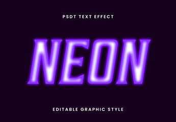 Purple And White Neon Purple Text Effect Glowing Futuristic Font