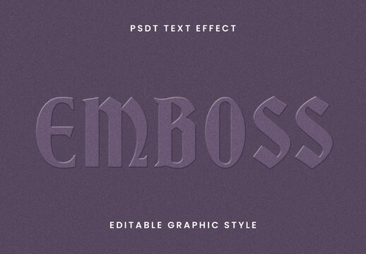 Purple Embossed Paper Text Effect Gothic Engraved Font