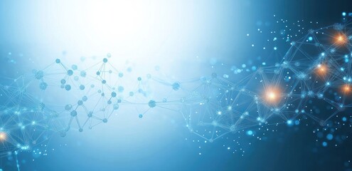 glowing interconnected network of nodes and lines on a blue gradient background conveying futuristic connectivity and dynamic energy