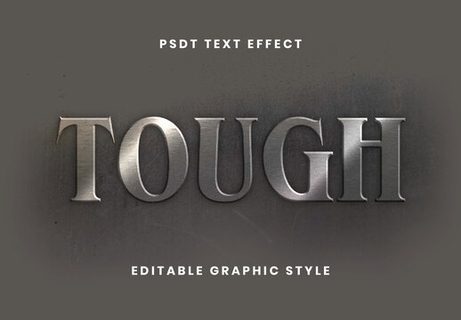 Silver Brushed Aluminum Text Effect Engraved Metallic Strong Font