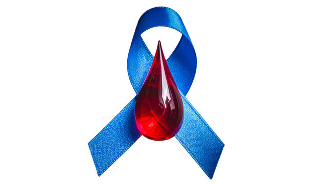 Blue Ribbon for Diabetes Awareness PNG image - Powered by Adobe
