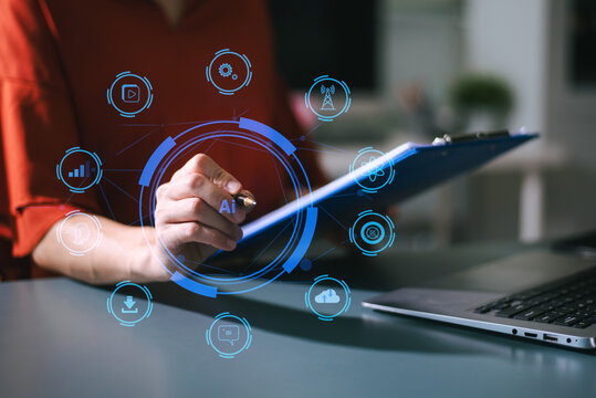 Woman using mobile stylus with fingerprint biometric UI. Cybersecurity, login, privacy, authentication, and secure access concept