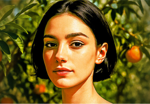Green And Orange Dramatic HDR Portrait Photo Effect Mockup