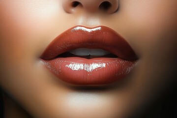 Obraz premium close-up of smooth warm skin with soft highlight and subtle shadows conveying an intimate calm mood