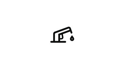Fuel Pump Nozzle Line Icon with Dripping Liquid. Gas Station Energy Refueling Symbol. Petrol Consumption Vector Graphic Element.