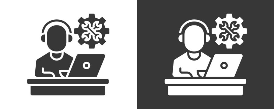 Technical Support Icon Set Vector Collection Isolated In Black And White