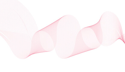 Abstract pink smooth wave on a white background. Dynamic sound wave. Design element. Vector illustration.