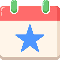Calendar Icon with Star Shape