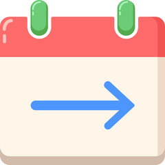Calendar with Arrow Pointing Right Illustration