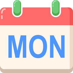 Monday Calendar Page Vector Graphic
