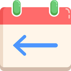 Calendar Icon with Arrow Pointing Left