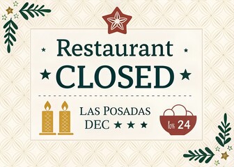 Restaurant Closed for Las Posadas on Dec 24 Illustration